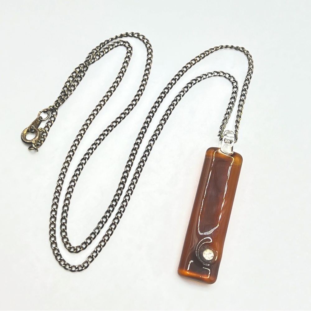 Vintage Root Beer Glass Necklace